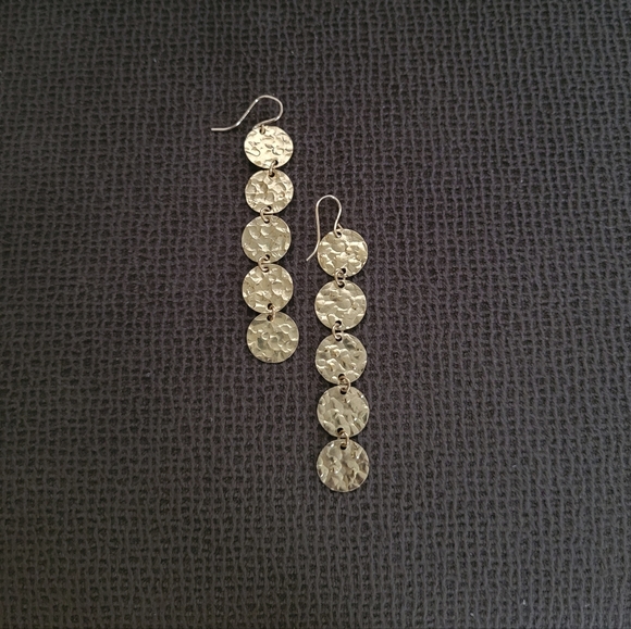 Jewelry - Gold💛 Filled Hammered🔨 Quintuplet5️⃣ Disc📀 Earrings - NWOT